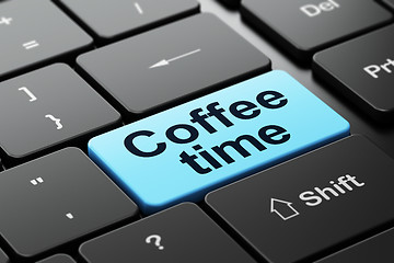 Image showing Time concept: Coffee Time on computer keyboard background