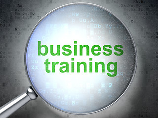 Image showing Education concept: Business Training with optical glass