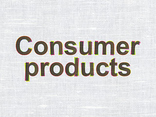 Image showing Finance concept: Consumer Products on fabric texture background