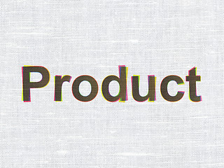 Image showing Marketing concept: Product on fabric texture background
