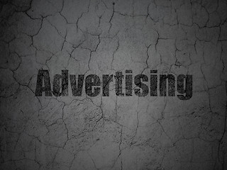 Image showing Advertising concept: Advertising on grunge wall background