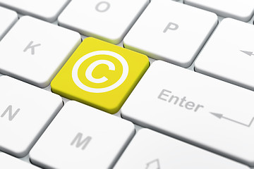 Image showing Law concept: Copyright on computer keyboard background