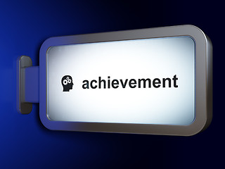 Image showing Education concept: Achievement and Head With Gears on billboard background