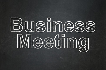 Image showing Finance concept: Business Meeting on chalkboard background