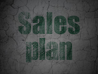 Image showing Advertising concept: Sales Plan on grunge wall background