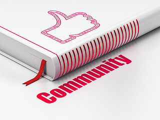 Image showing Social network concept: book Thumb Up, Community on white background