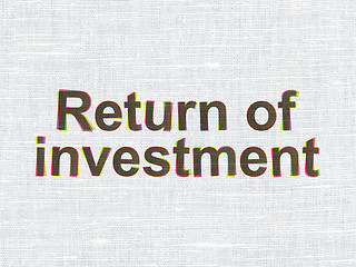 Image showing Business concept: Return of Investment on fabric texture background