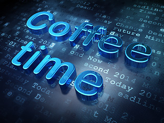 Image showing Time concept: Blue Coffee Time on digital background