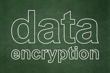 Image showing Safety concept: Data Encryption on chalkboard background