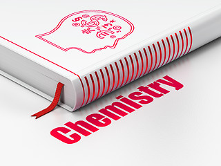 Image showing Education concept: book Head With Finance Symbol, Chemistry on white background