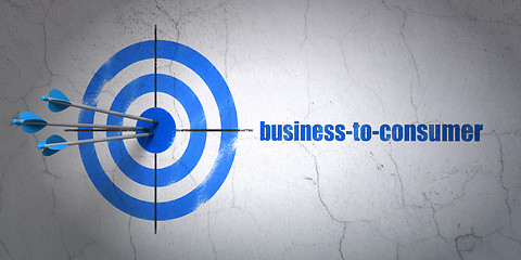 Image showing Business concept: target and Business-to-consumer on wall background