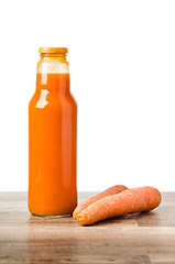 Image showing Bottle with carrots juice 