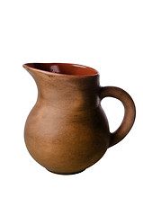 Image showing Clay jug, it is isolated on white