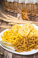 Image showing Variety of pasta and rye cones