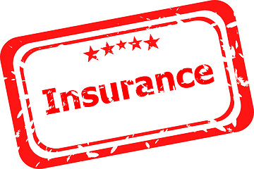 Image showing insurance red grunge stamp isolated on white