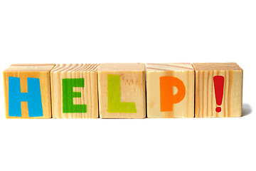 Image showing Wooden blocks with HELP word