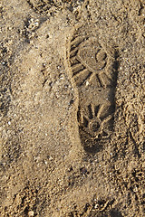 Image showing Boot print on the sand