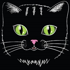 Image showing black cat head