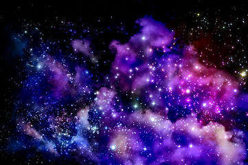 Image showing Blue and magenta nebula
