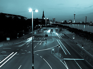 Image showing Crossroads at night