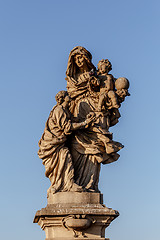 Image showing Staue on the Charles Bridge in Prague, Czech Republic.