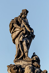 Image showing Staue on the Charles Bridge in Prague, Czech Republic.