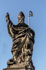 Image showing Staue on the Charles Bridge in Prague, Czech Republic.