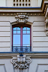 Image showing old wall window  centre   of city lugano Switzerland 