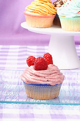 Image showing Raspberry cupcakes