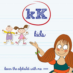 Image showing alphabet worksheet of the letter k