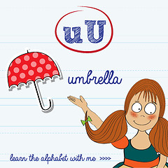 Image showing alphabet worksheet of the letter u