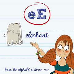 Image showing alphabet worksheet of the letter e