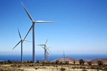 Image showing africa winturbines and the sky in  is