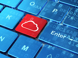 Image showing Cloud computing concept: Cloud on computer keyboard background