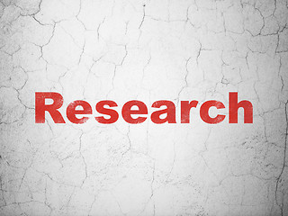 Image showing Marketing concept: Research on wall background