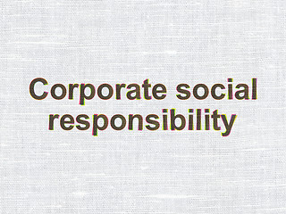 Image showing Business concept: Corporate Social Responsibility on fabric texture background