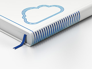 Image showing Cloud networking concept: closed book, Cloud on white background