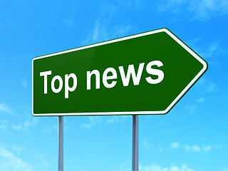 Image showing News concept: Top News on road sign background