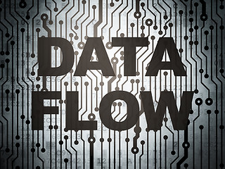 Image showing Data concept: circuit board with Data Flow