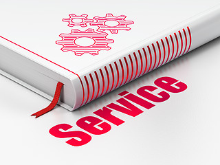 Image showing Business concept: book Gears, Service on white background