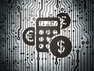 Image showing Finance concept: circuit board with Calculator