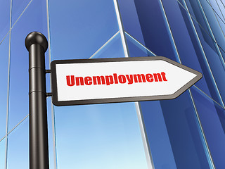 Image showing Finance concept: sign Unemployment on Building background