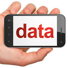 Image showing Data concept: Data on smartphone