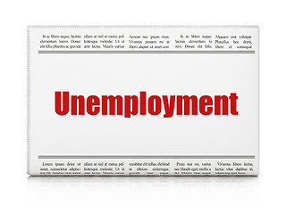 Image showing Finance concept: newspaper headline Unemployment