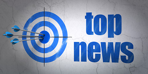 Image showing News concept: target and Top News on wall background