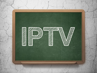 Image showing Web development concept: IPTV on chalkboard background