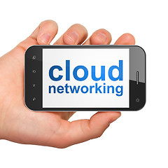 Image showing Cloud networking concept: Cloud Networking on smartphone