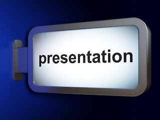 Image showing Advertising concept: Presentation on billboard background