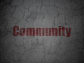 Image showing Social network concept: Community on grunge wall background