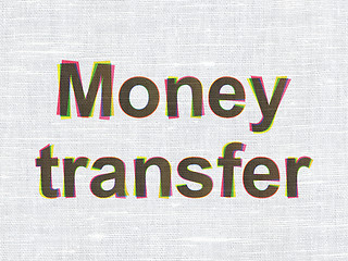 Image showing Business concept: Money Transfer on fabric texture background